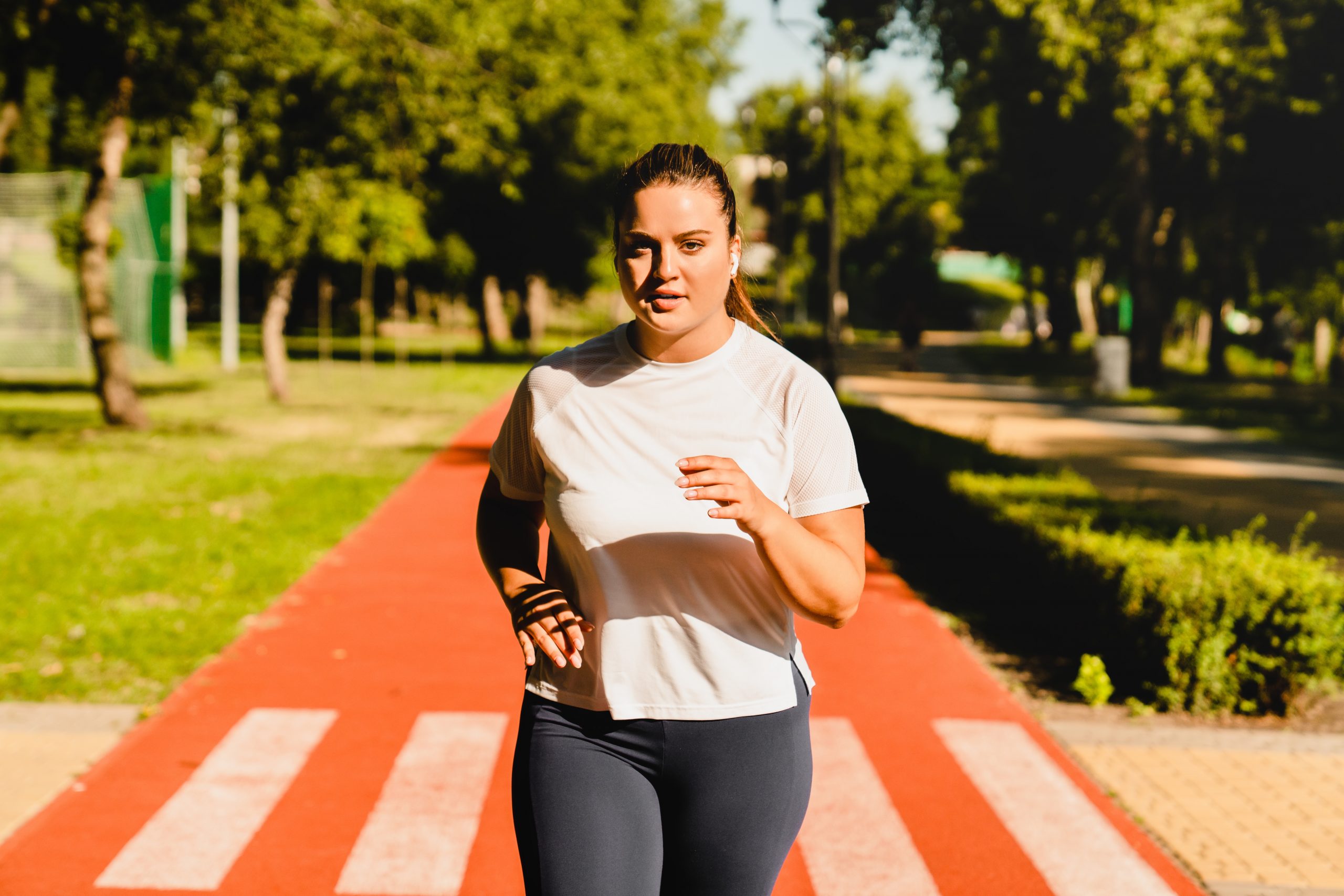 Body,Positive,Plus-size,Plump,Woman,Athlete,Jogging,Running,In,Fitness